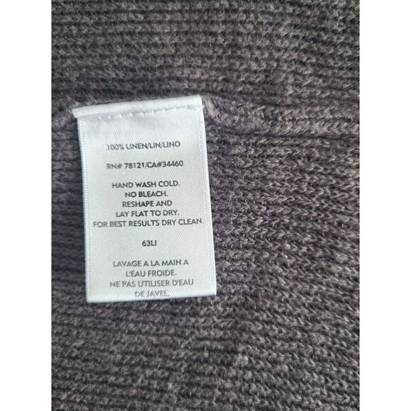 Eileen Fisher Gray Open-Front Linen Cardigan – Size M - Picture 7 of 7